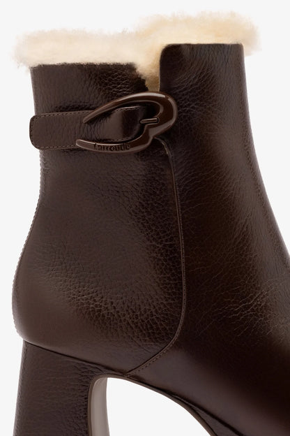 Dolly Verona Low Boot In Brown Leather And Natural Shearling
