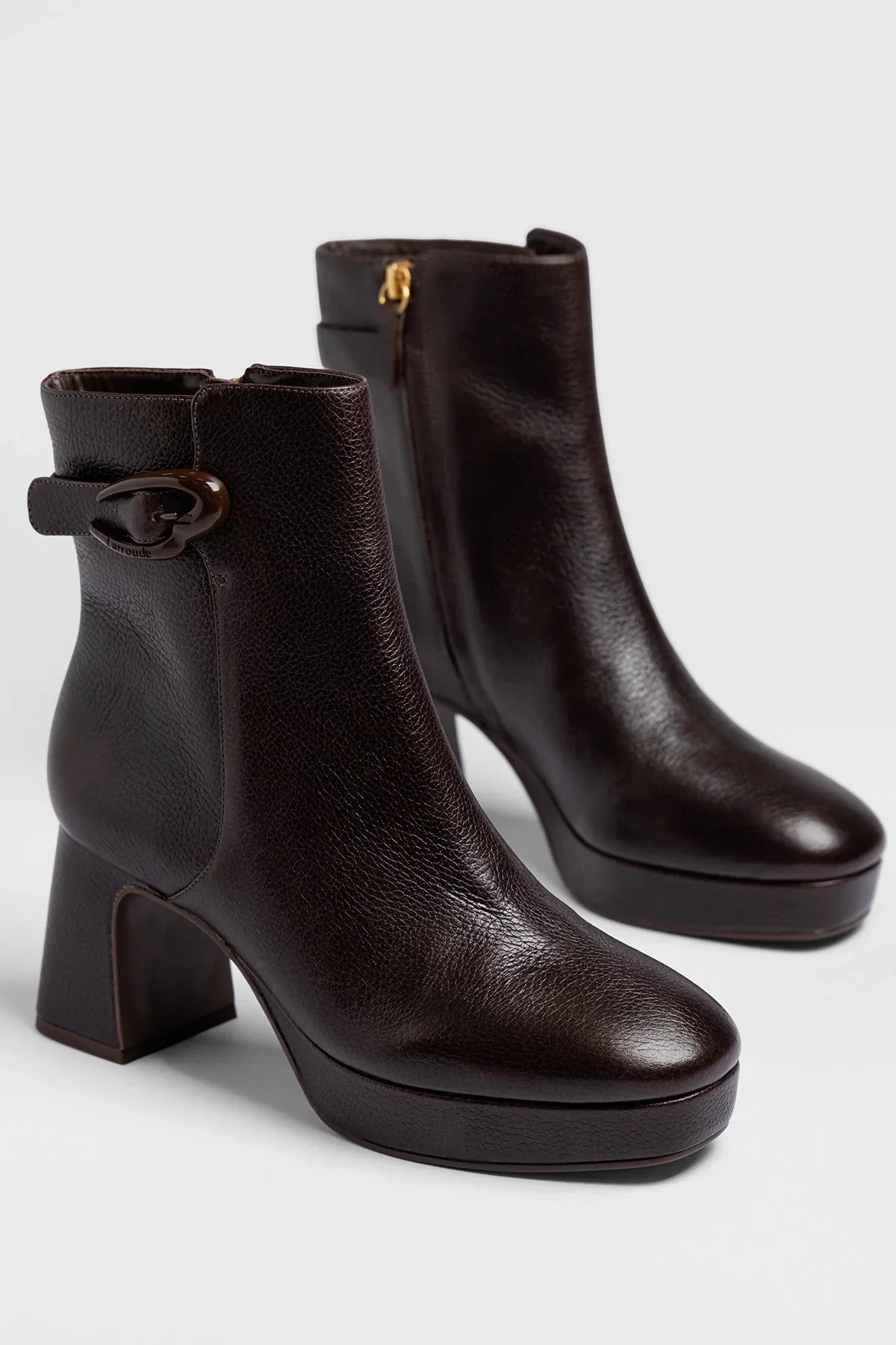 Dolly Verona Low Platform Boot Brown Leather