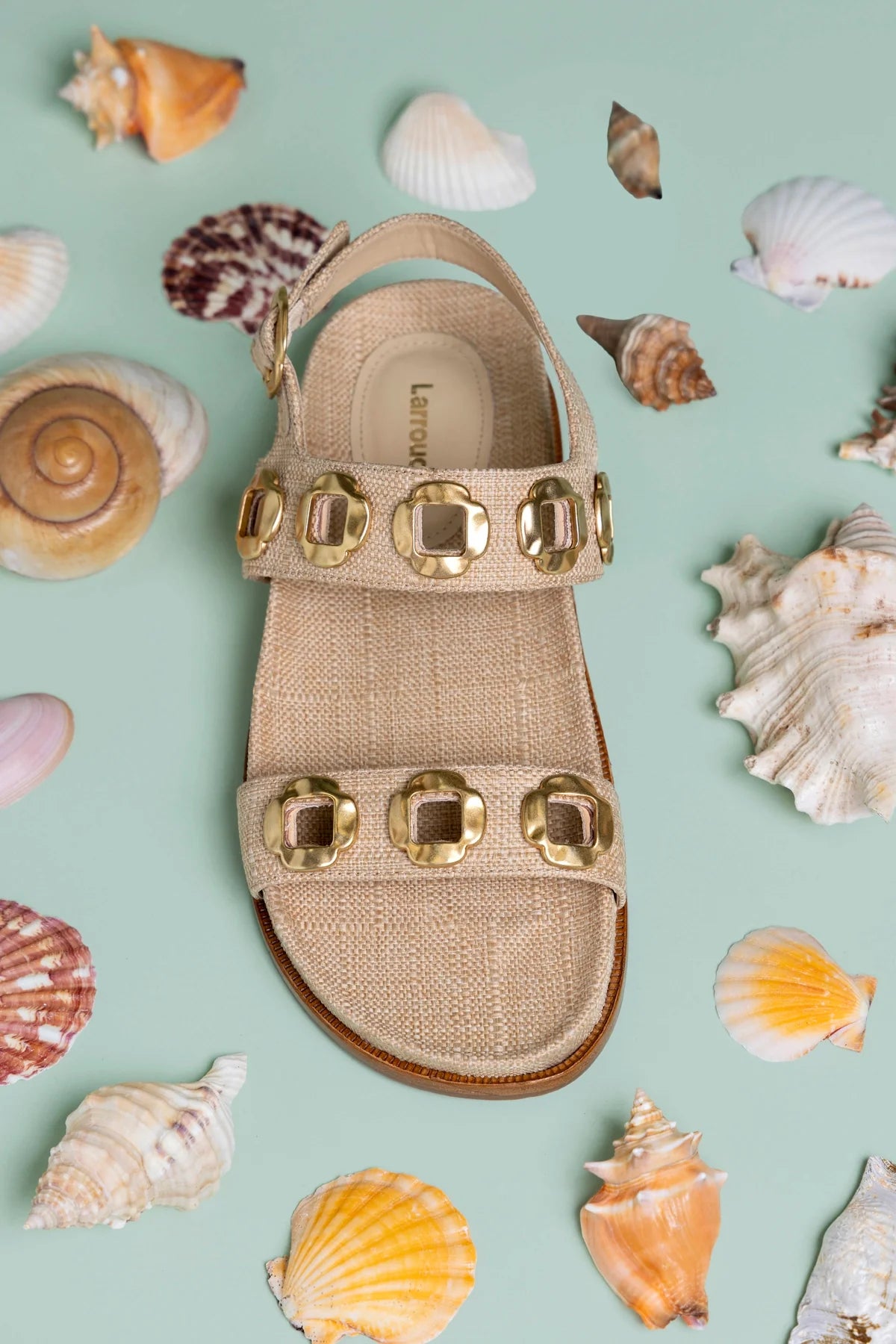 Milan Sport Sandal In Beige Raffia
