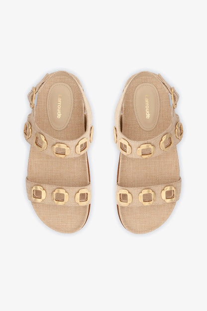Milan Sport Sandal In Beige Raffia
