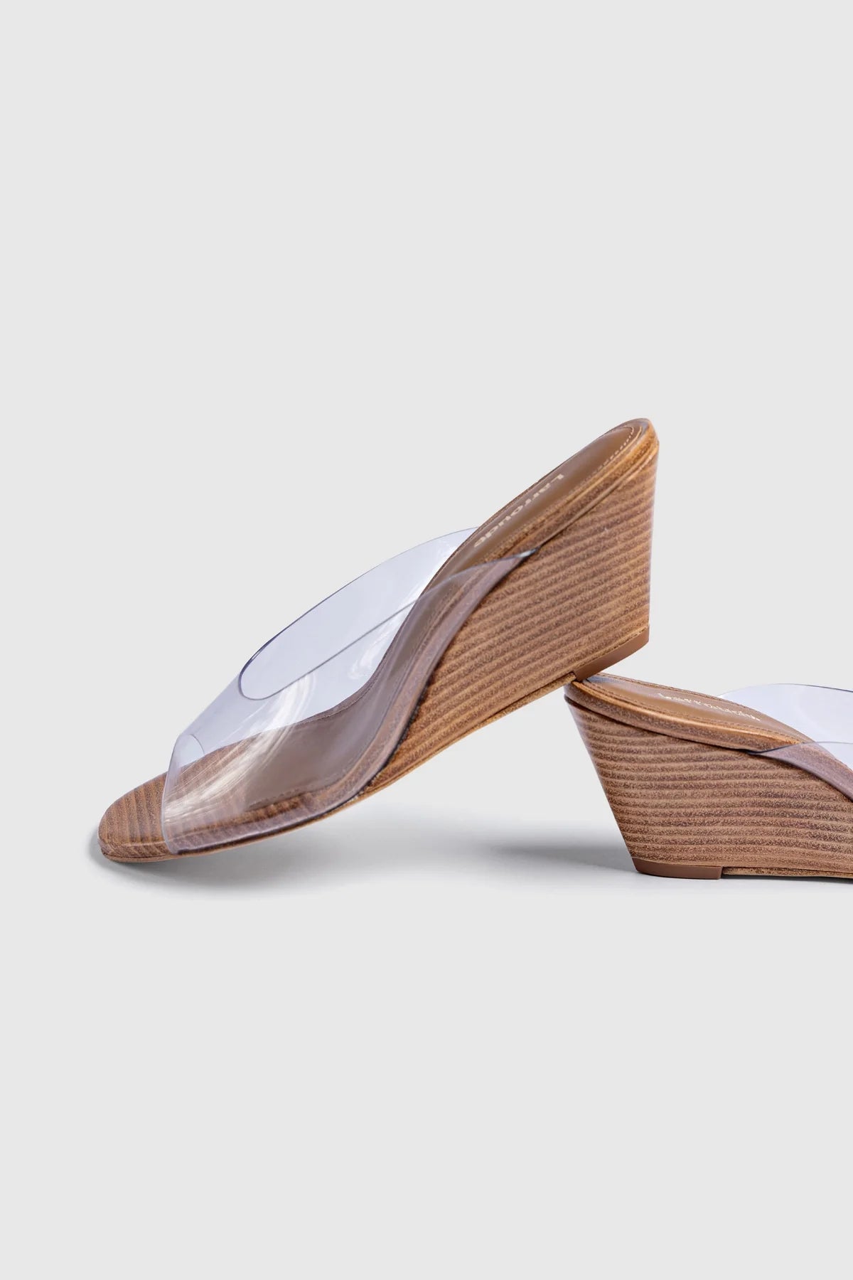 Vivi Wedge Mule In Clear Vinyl