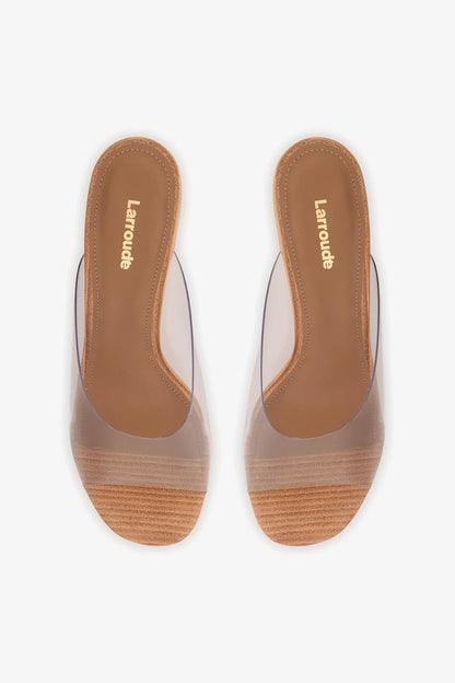 Vivi Wedge Mule In Clear Vinyl