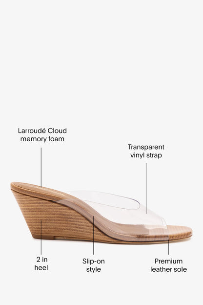 Vivi Wedge Mule In Clear Vinyl