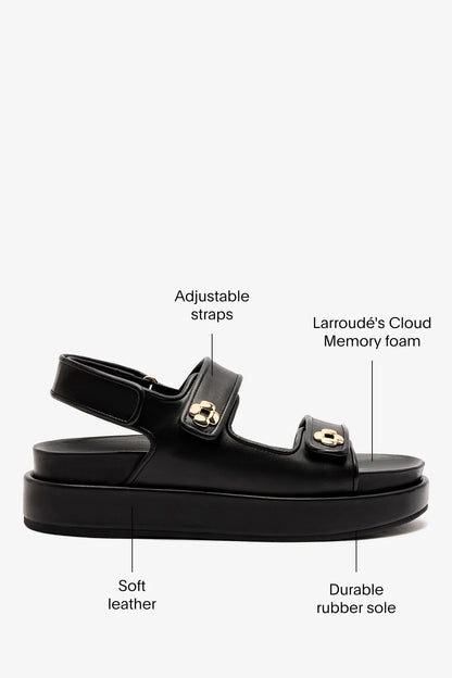 Jetty Sandal In Black Leather