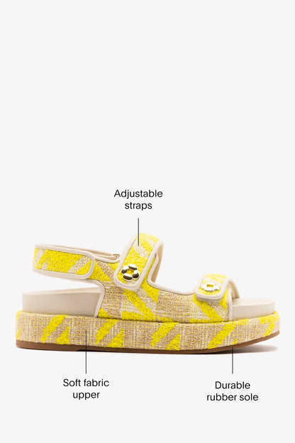 Jetty Sandal Yellow Printed Fabric