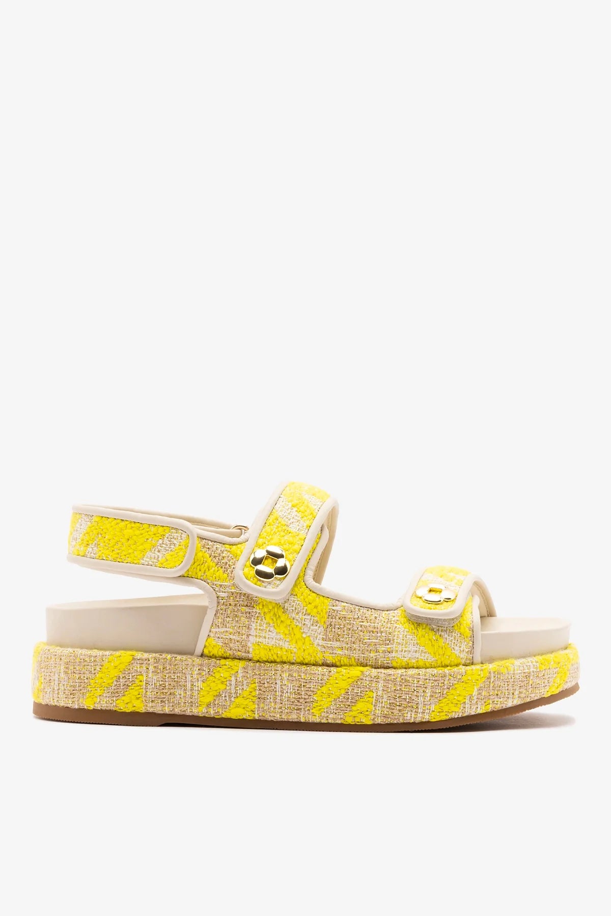 Jetty Sandal Yellow Printed Fabric