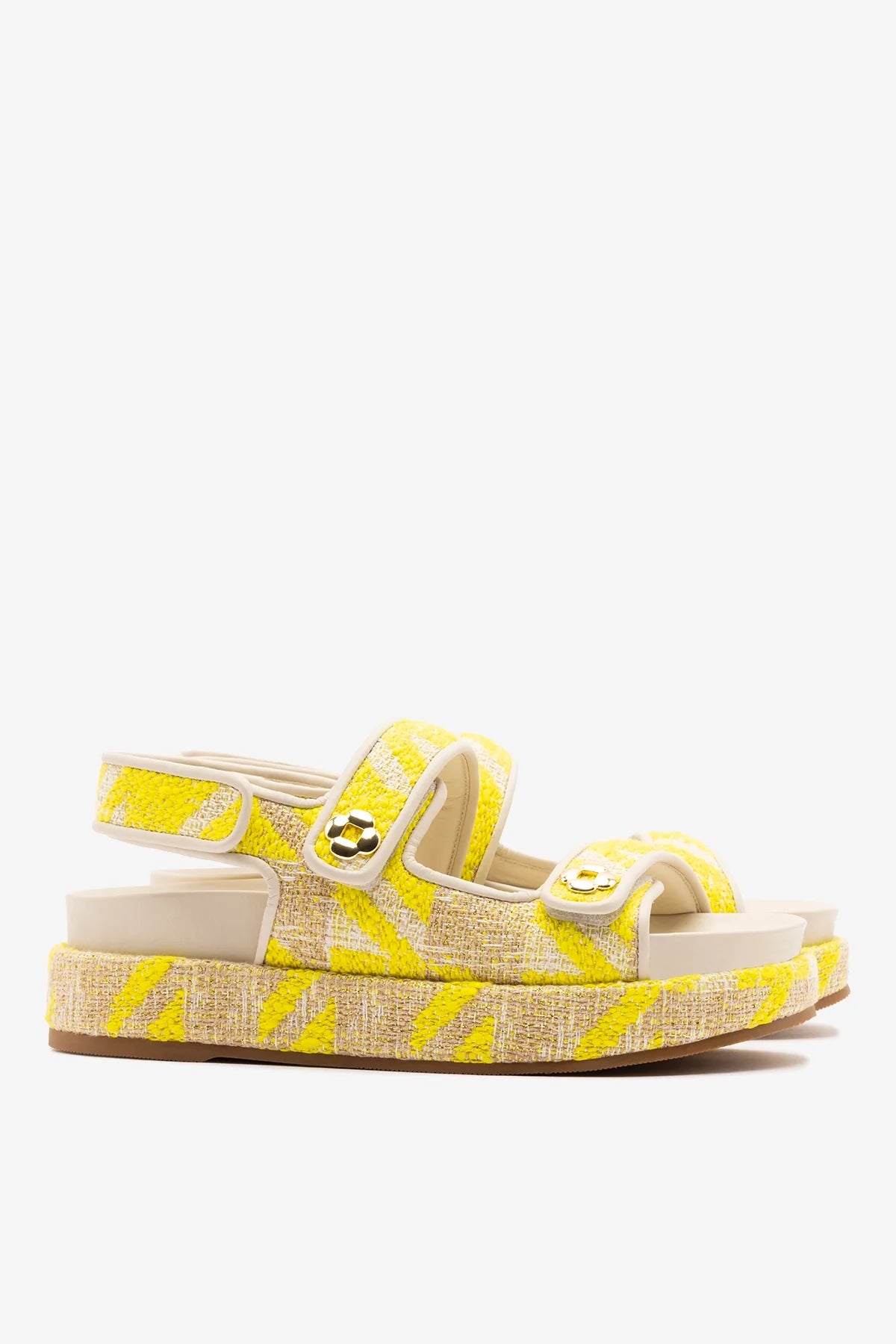 Jetty Sandal Yellow Printed Fabric