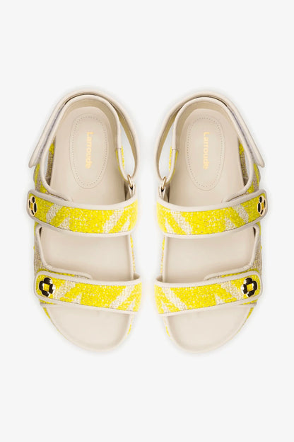 Jetty Sandal Yellow Printed Fabric