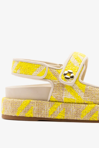 Jetty Sandal Yellow Printed Fabric