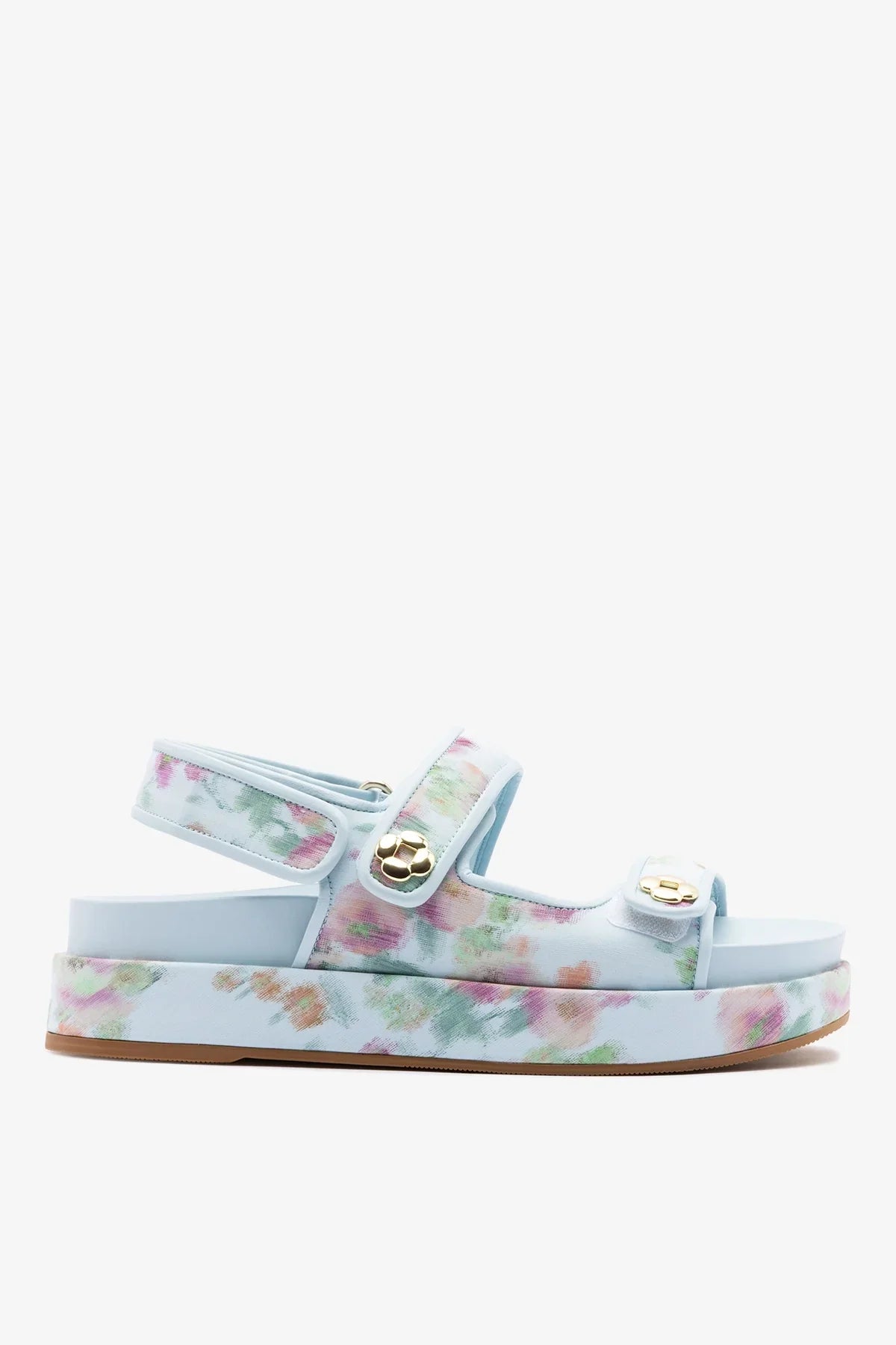 Larroudé x Markarian: Jetty Sandal Apple Blue Floral Ikat