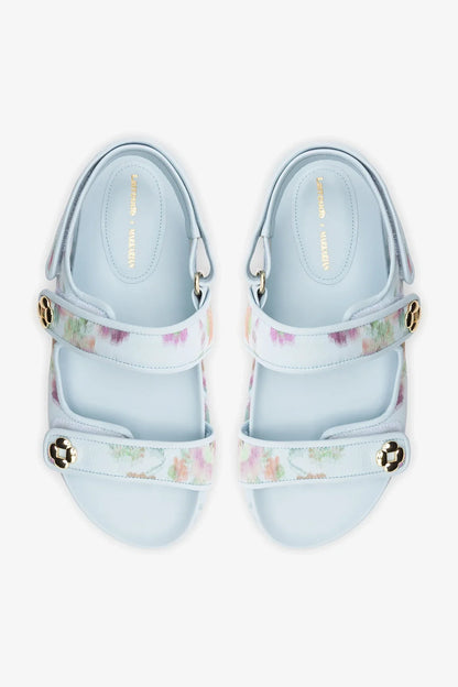 Larroudé x Markarian: Jetty Sandal Apple Blue Floral Ikat