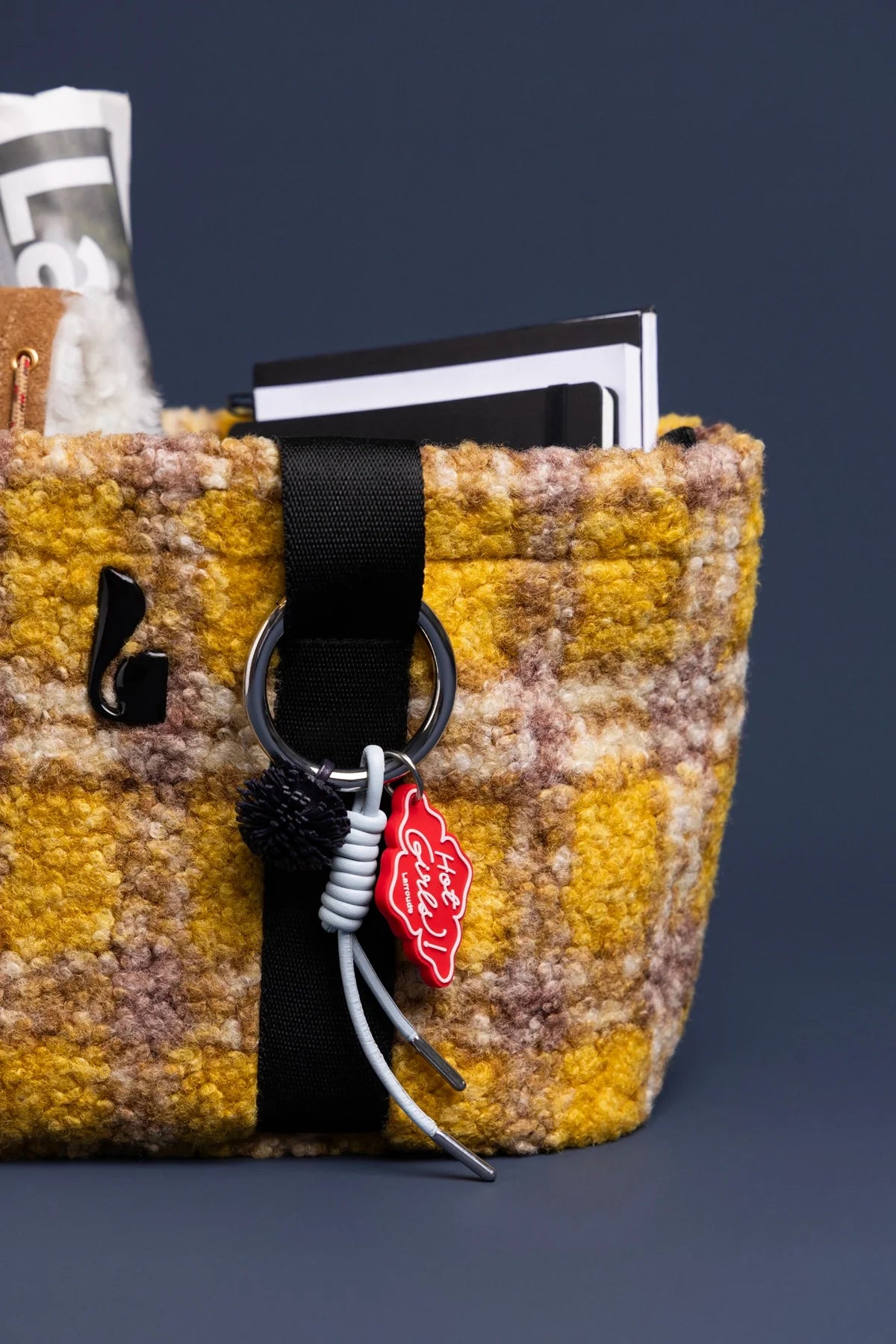 Americana Tote Bag In Dijon Plaid Fur
