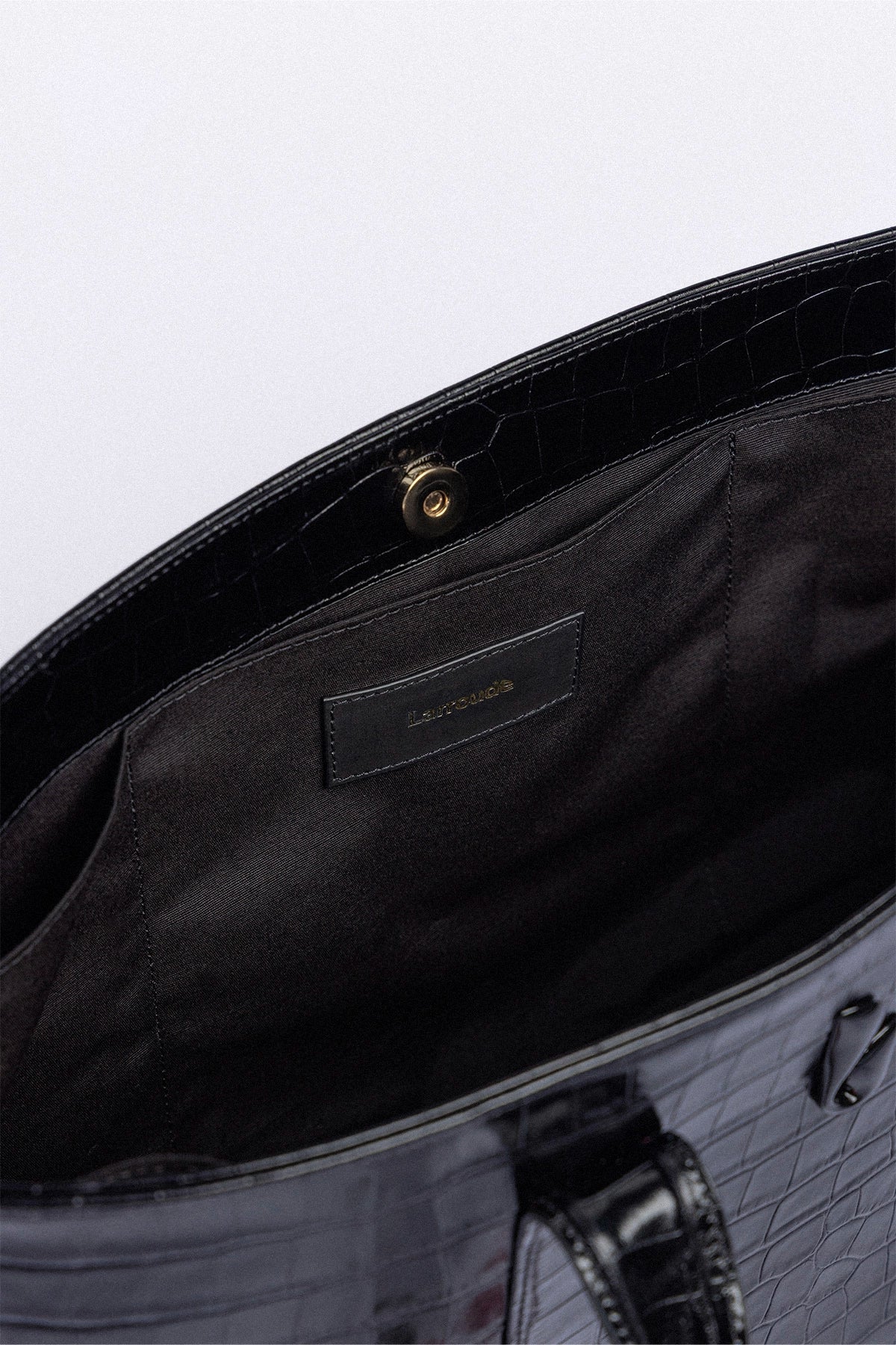 City Tote Bag Black Croco Leather