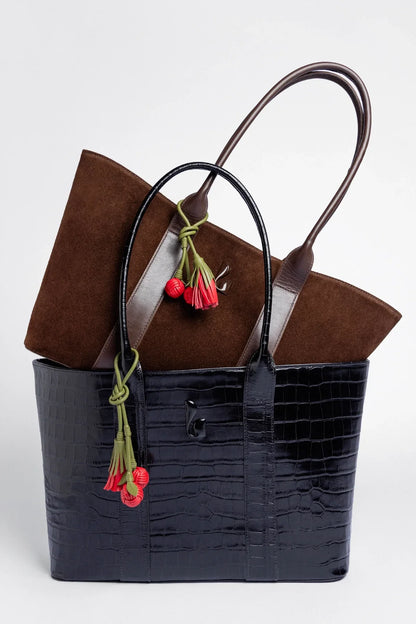 City Tote Bag Brown Suede