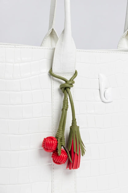 City Tote Bag White Croco Leather