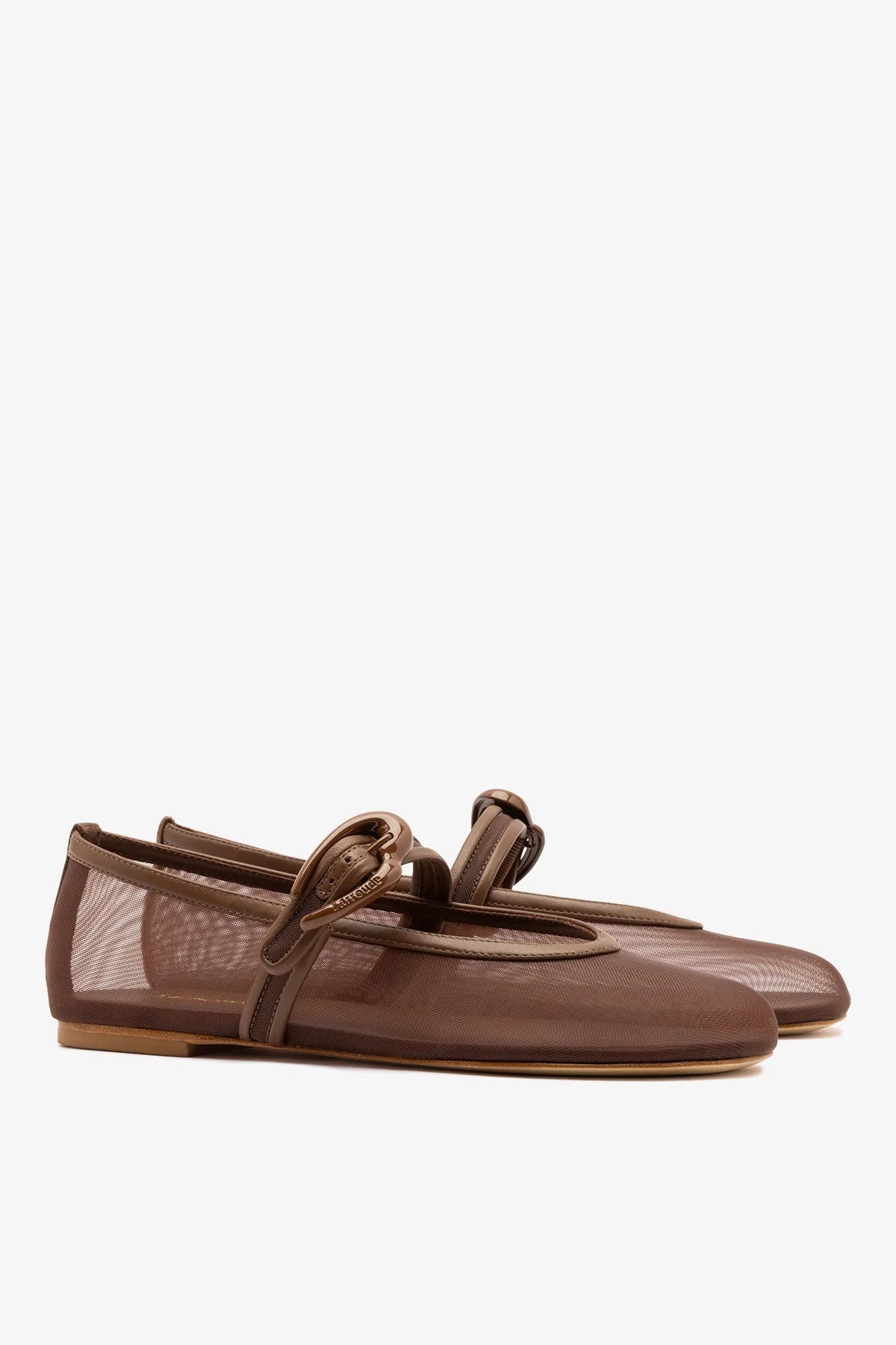 Verona Mesh Ballet Flat Burnt Umber Leather