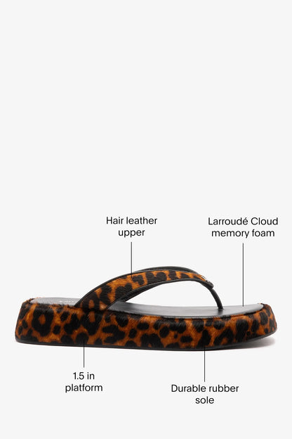 Roxy Thong Sandal Leopard Leather