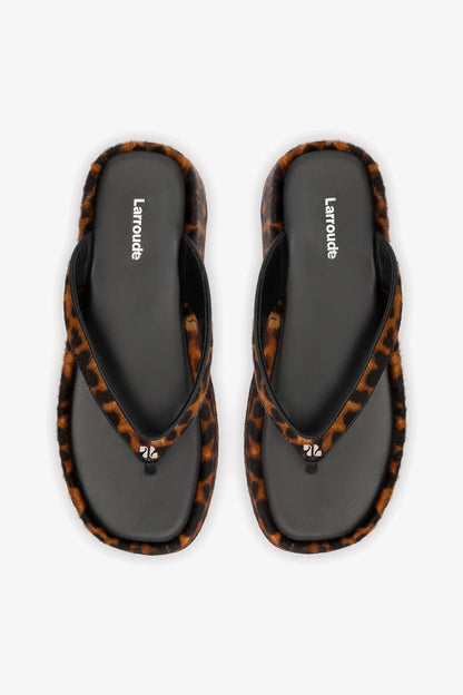 Roxy Thong Sandal Leopard Leather
