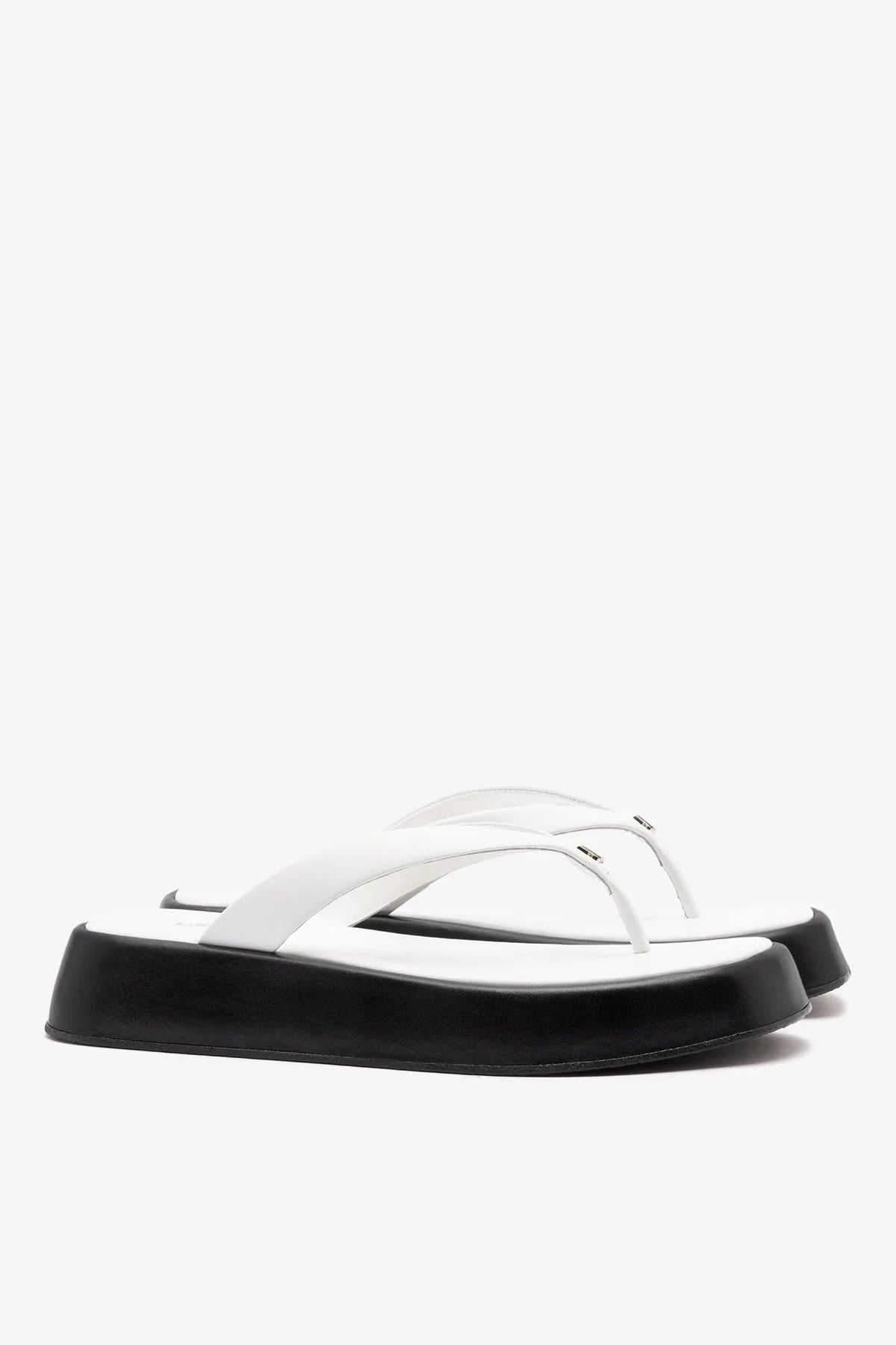 Roxy Thong Sandal Black and White Leather