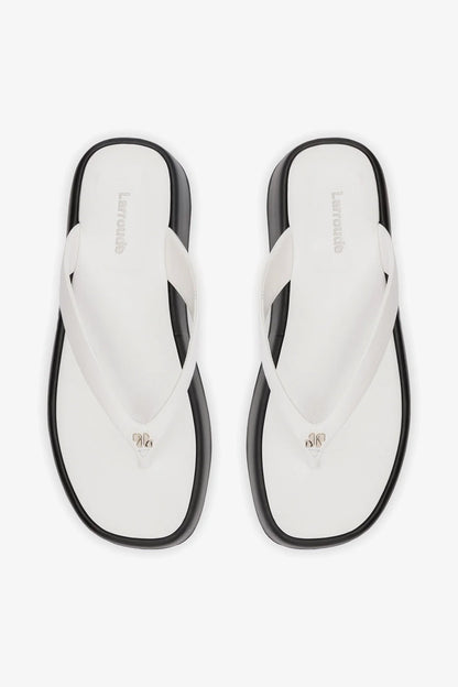 Roxy Thong Sandal Black and White Leather