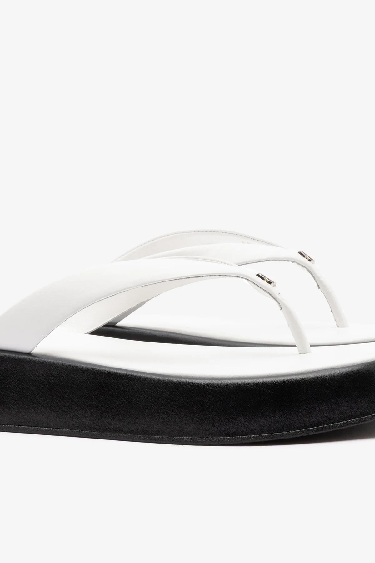 Roxy Thong Sandal Black and White Leather