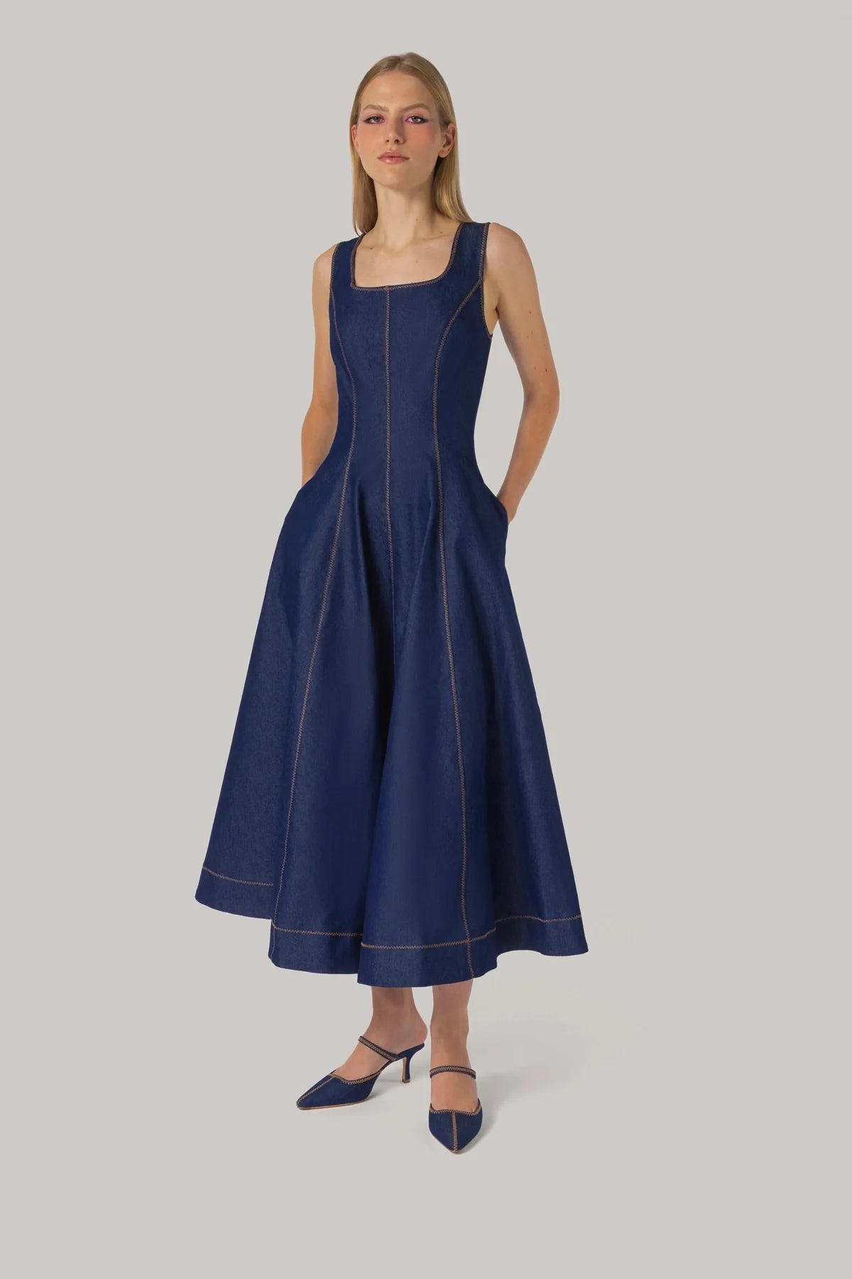 Sophia Dress Blue Denim