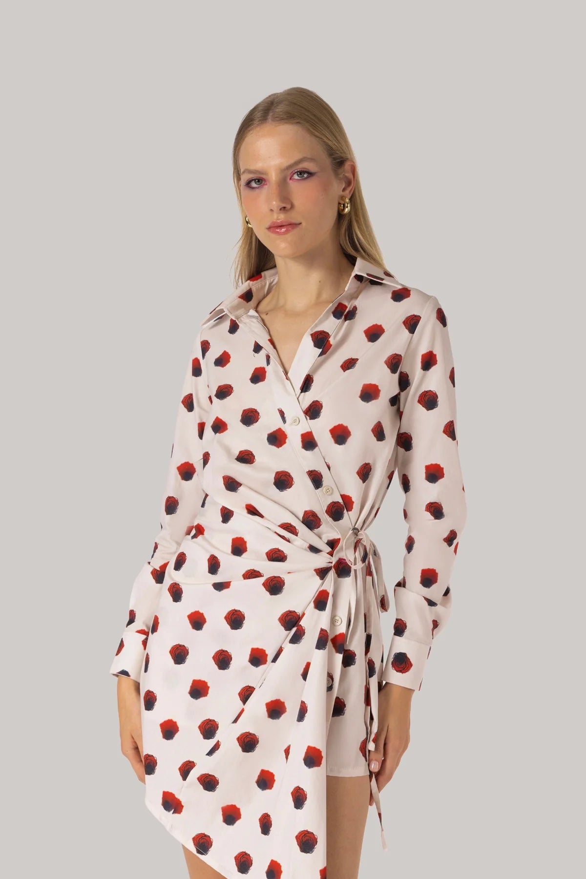 Sashi Wrap Dress White Floral Cotton