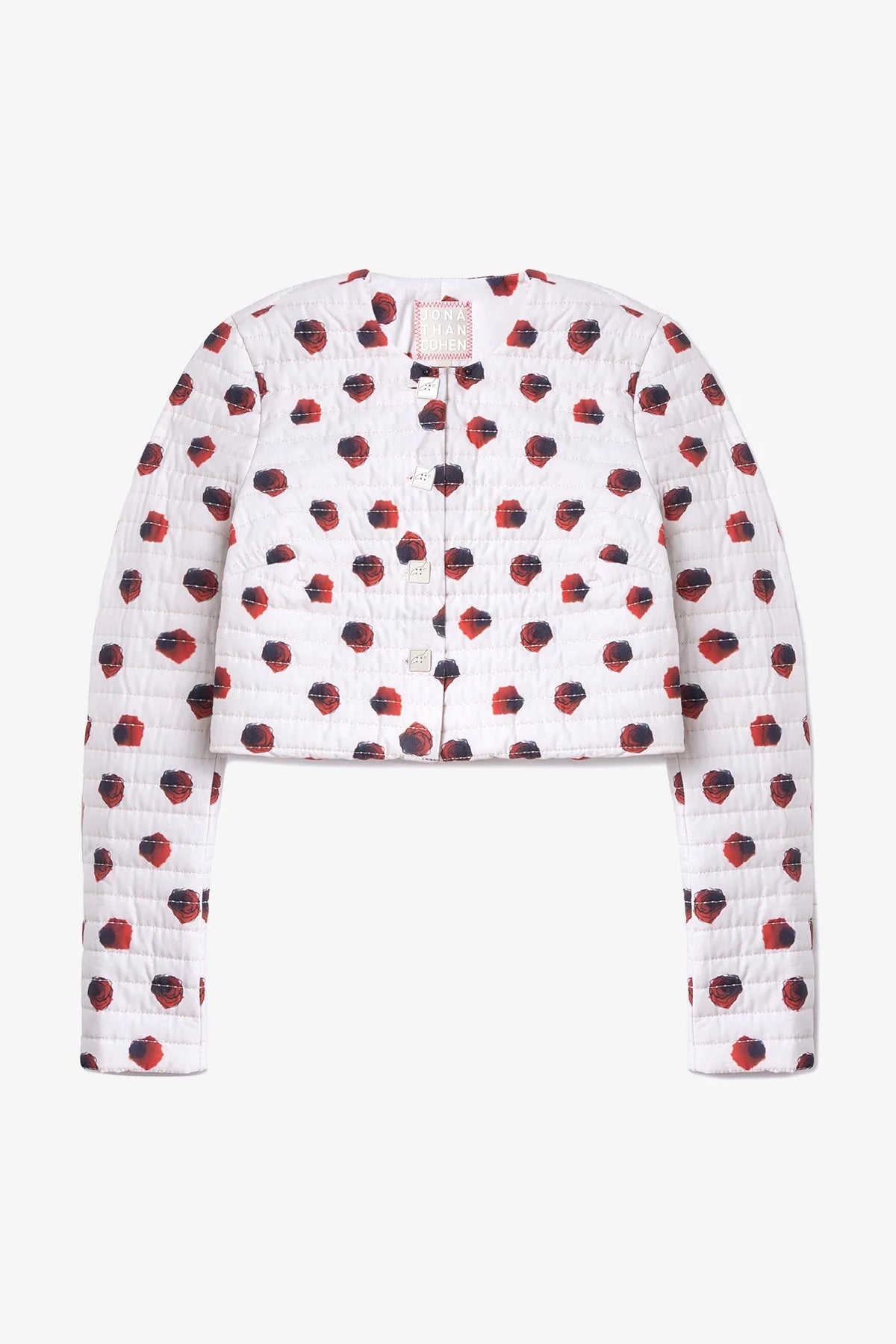 Gloria Cropped Jacket White Floral Cotton