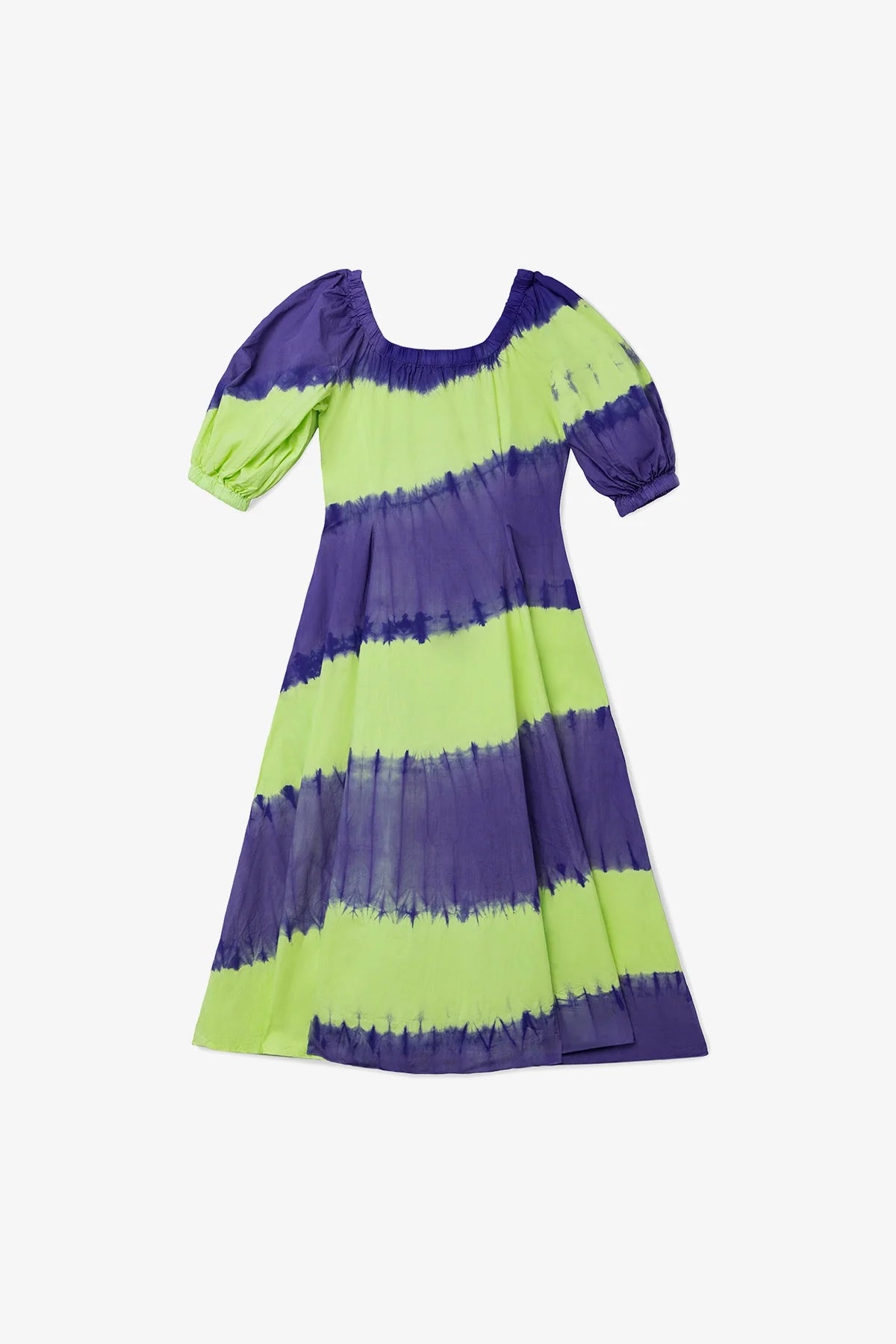 Marissa Dress Purple and Green Tie Dye Cotton