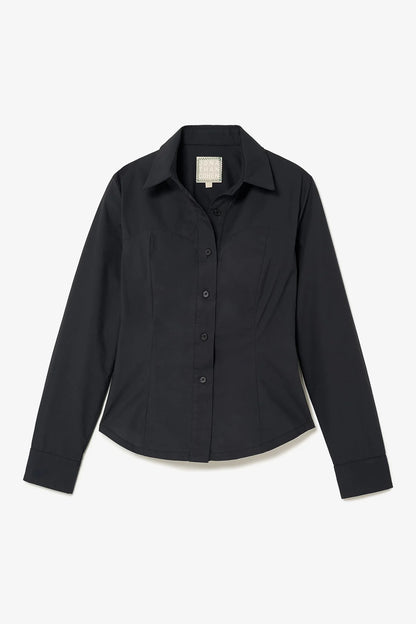 Eva Bustier Top In Black Percale