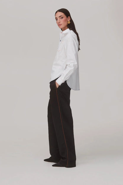 Layla Buttondown Shirt In White Percale