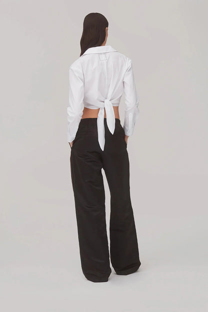 Rose Wrap Top In White Cotton