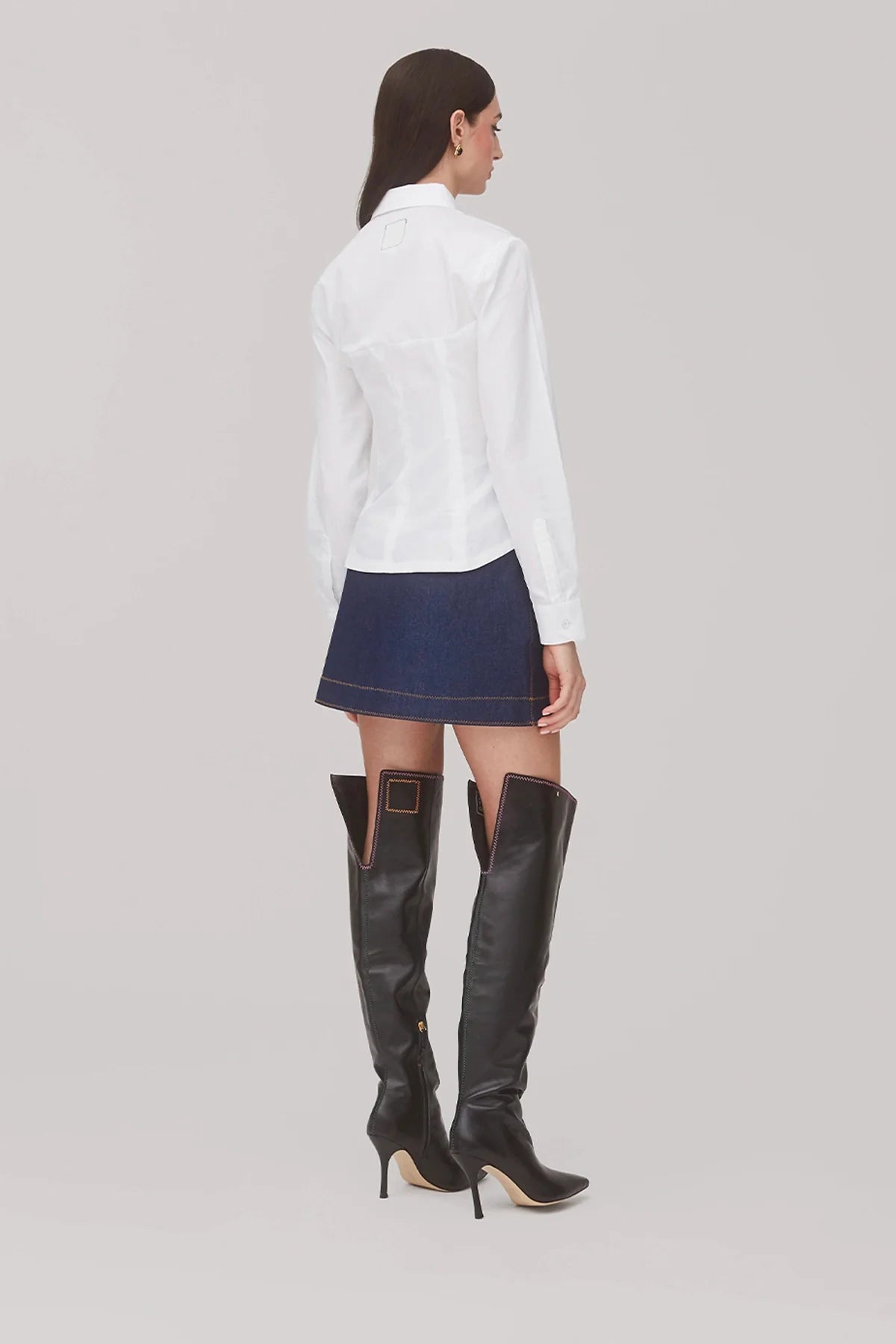 Marina Mini Skirt In Blue Denim