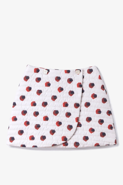 Marina Mini Skirt White Floral Cotton