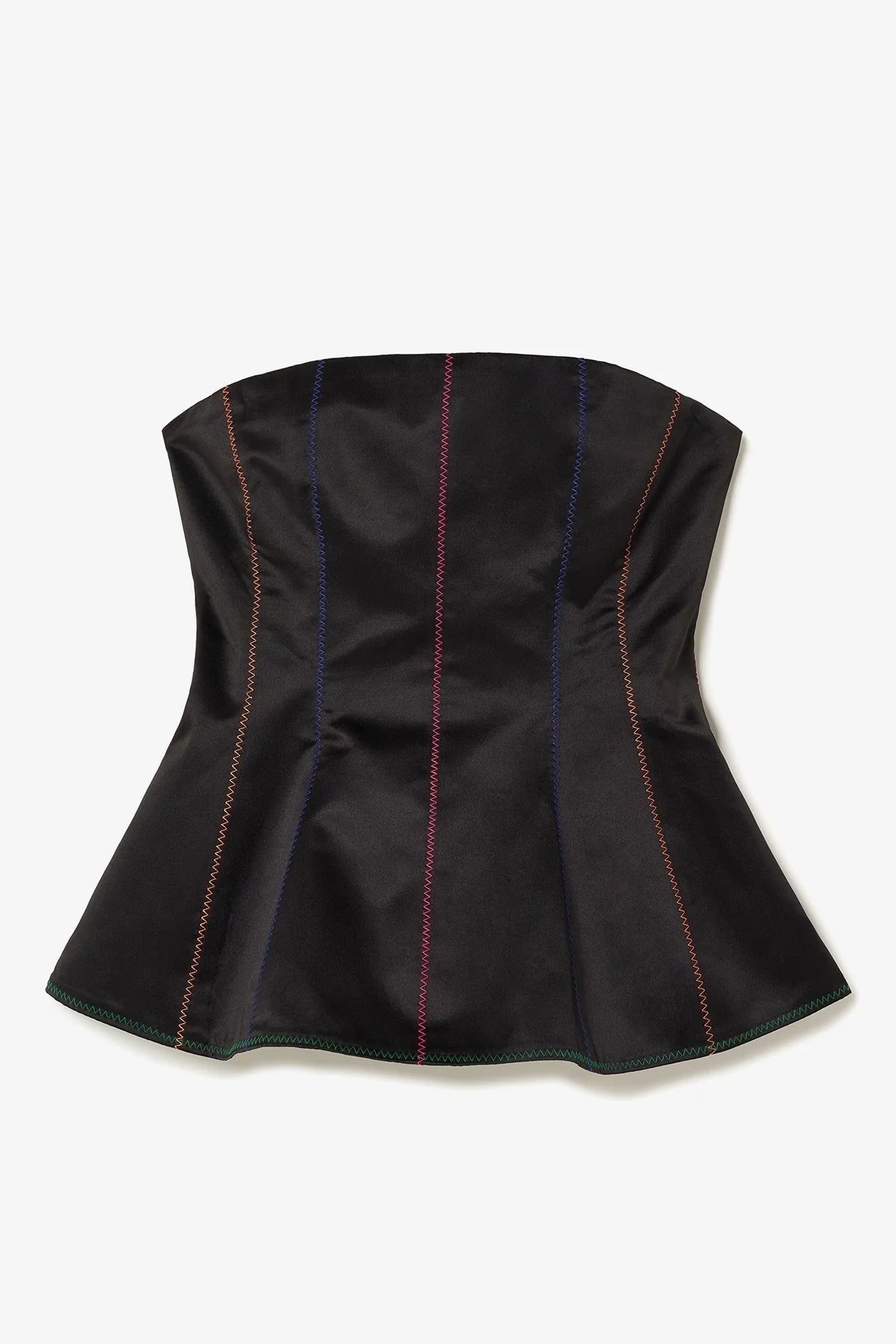 Claire Bustier Top In Black Satin