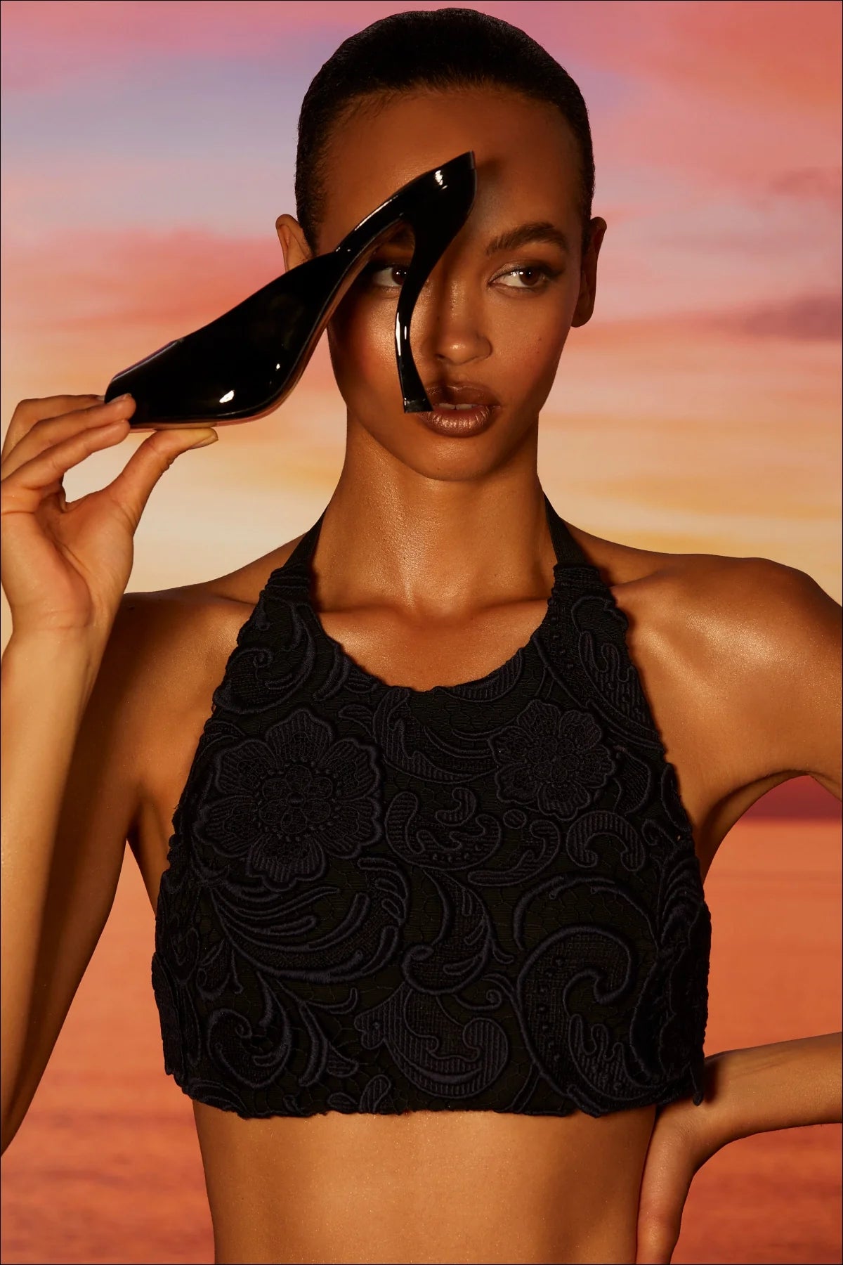 Larroudé x Nicolò B.: Malibu Mule Black Patent Leather