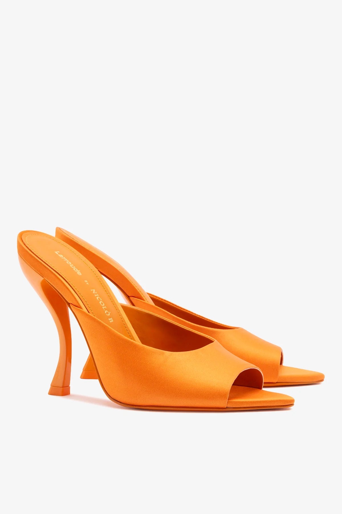 Larroudé x Nicolò B.: Malibu Mule Tangerine Satin