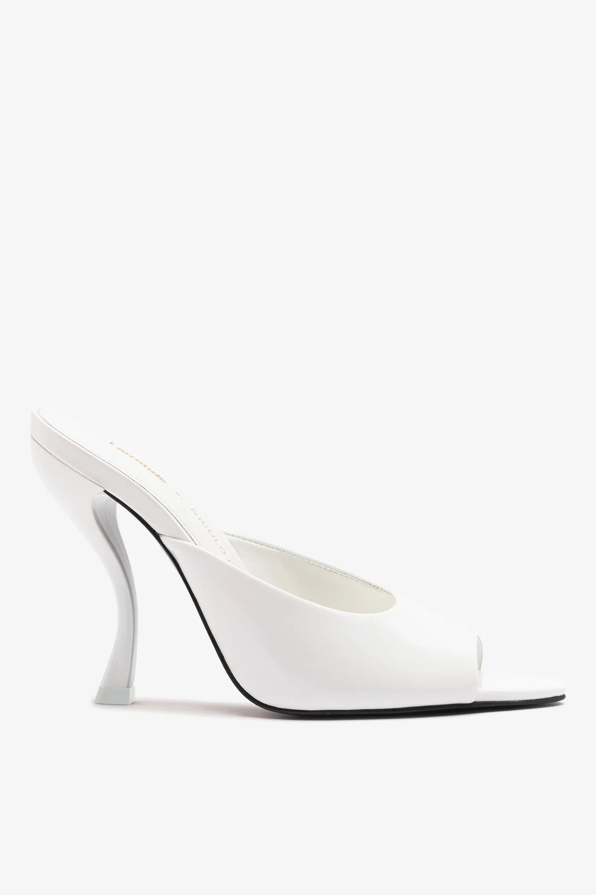Larroudé x Nicolò B.: Malibu Mule White Patent Leather