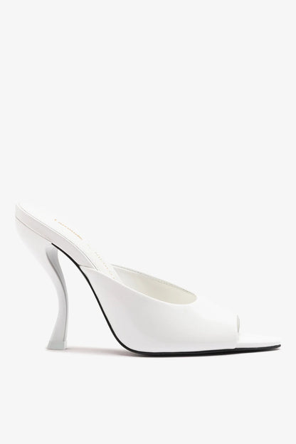 Larroudé x Nicolò B.: Malibu Mule White Patent Leather