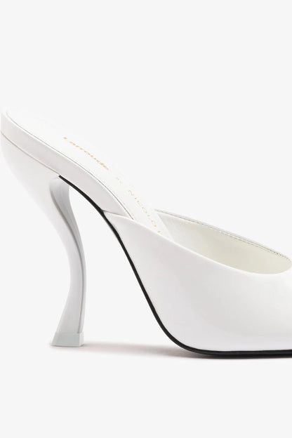 Larroudé x Nicolò B.: Malibu Mule White Patent Leather
