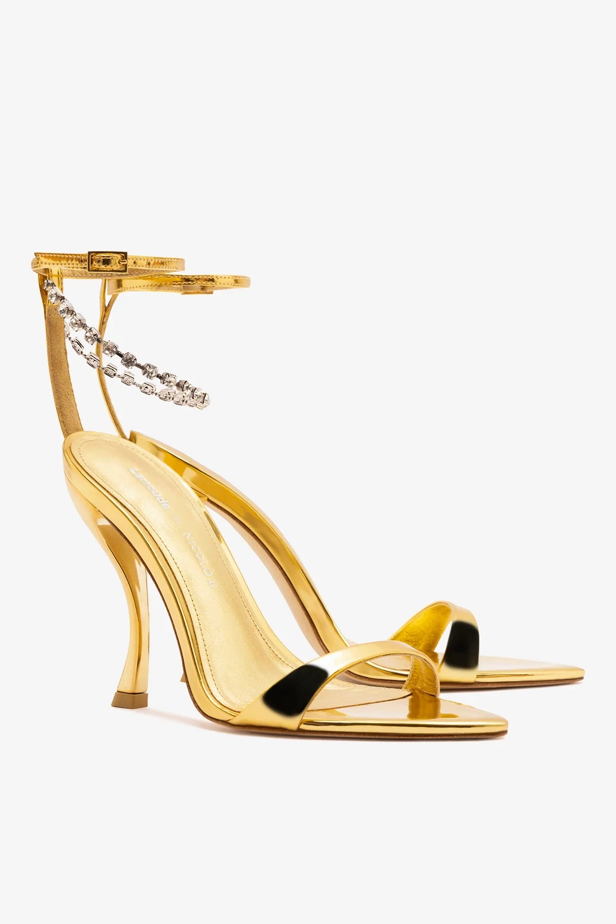 Larroudé x Nicolò B.: Nana Sandal Gold Specchio