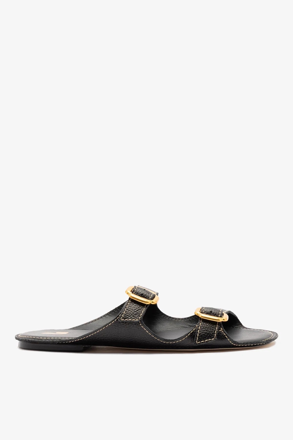 Amalfi Flat Black Leather