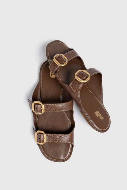 Amalfi Flat Burnt Umber Leather