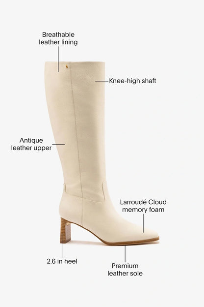 Alexis Boot Ivory Leather