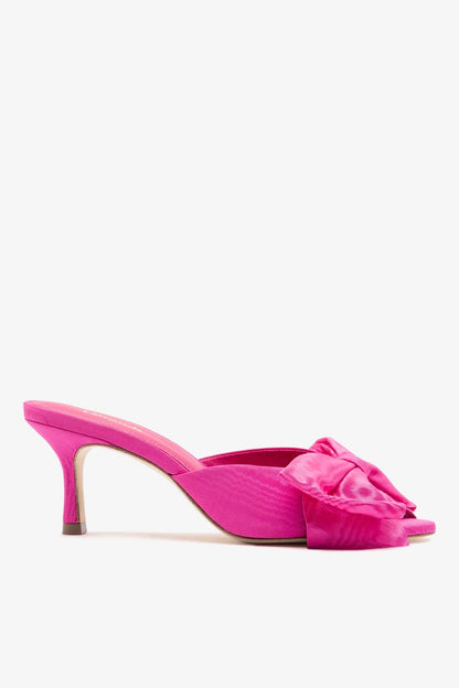 Elle Peep Toe Mule Magenta Silk