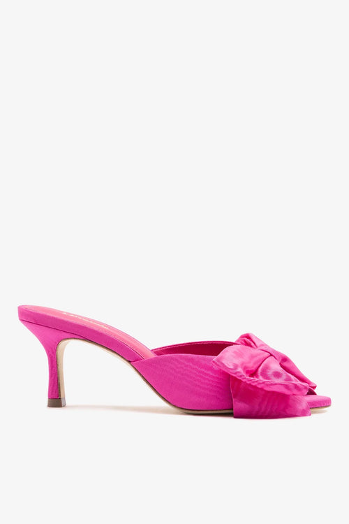 Elle Peep Toe Mule Magenta Silk