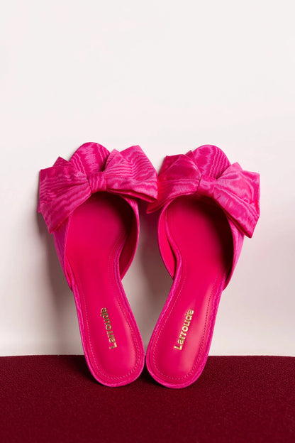 Elle Peep Toe Mule Magenta Silk