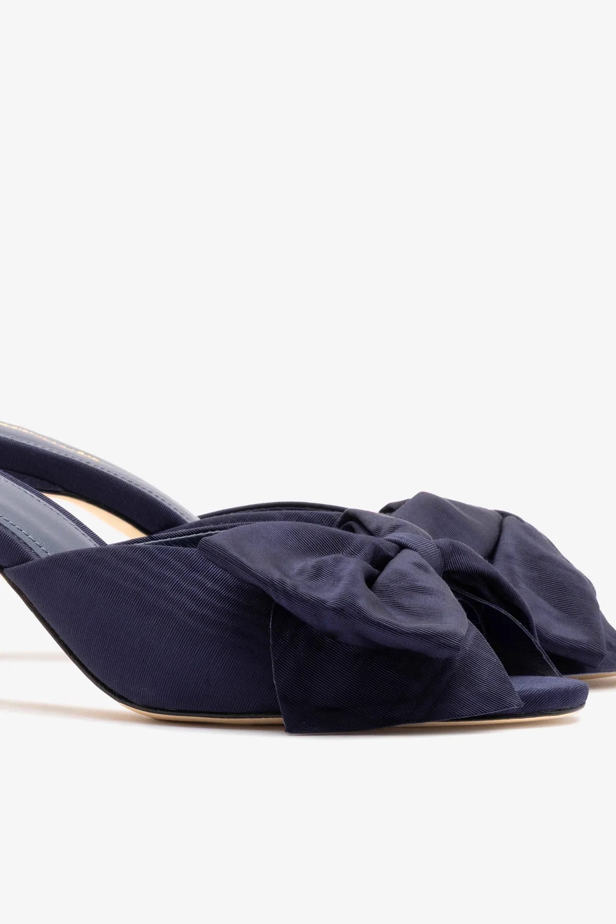 Elle Peep Toe Mule Navy Silk