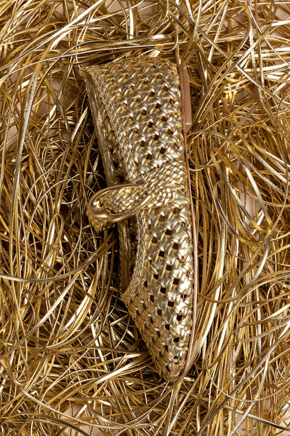 Verona New Macrame In Gold Metallic Leather
