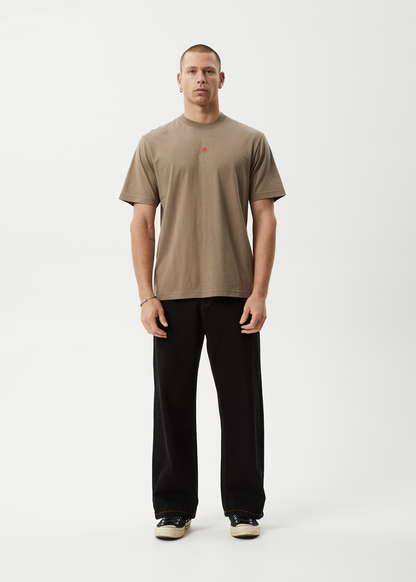 AFENDS Mens Flame - Retro Tee - Fossil